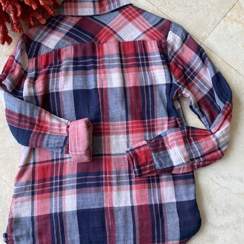 3/ $12 Beachlunchlounge Plaid Cotton Button down - Picture 6 of 7